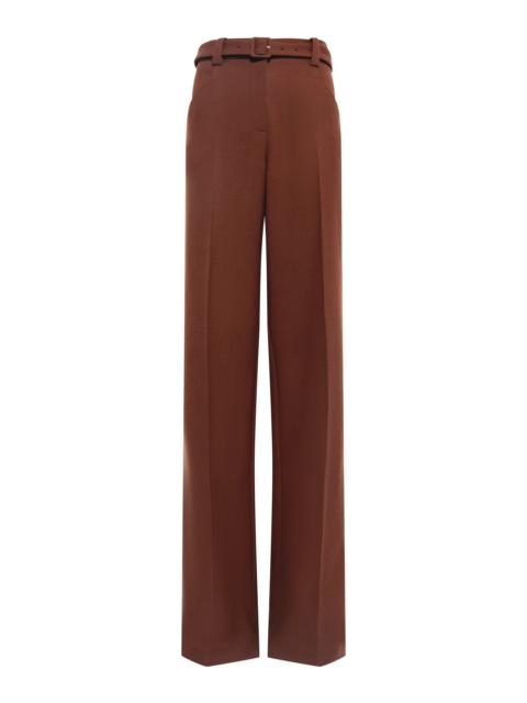 GABRIELA HEARST Norman Wide-Leg Pant in Cognac Recycled Virgin Wool
