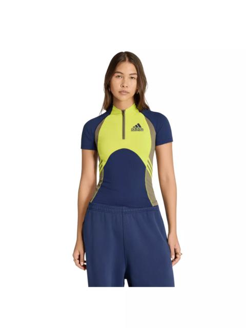 adidas Women's Originals EQT Tight Short Sleeve T-Shirt - Navy/Yellow