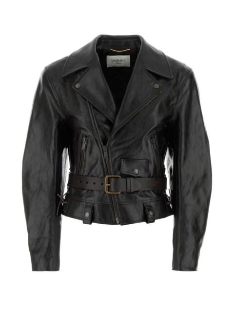 SAINT LAURENT Saint Laurent Women Black Leather Jacket
