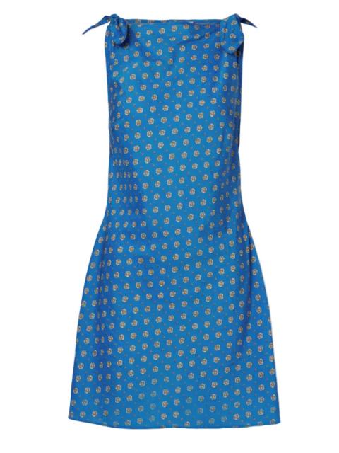 DÔEN Matina Dress in Santorini Blue Cadiz Foulard