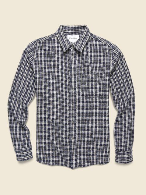 Corridor Reverse Tweed Snow Check Shirt - Blue