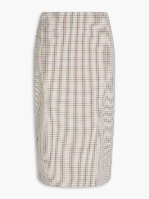 Other Designers Checked cotton-blend twill pencil skirt