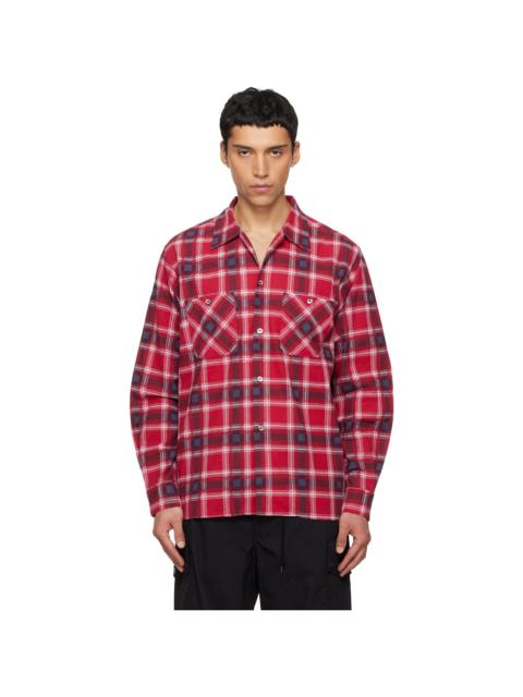 NEEDLES Red One-Up Printed Flannel Shirt