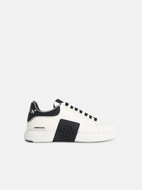 PHILIPP PLEIN 'PHANTOM' WHITE LEATHER SNEAKERS