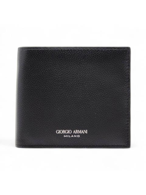 GIORGIO ARMANI Black Leather Bifold Men's Wallet - New in Box