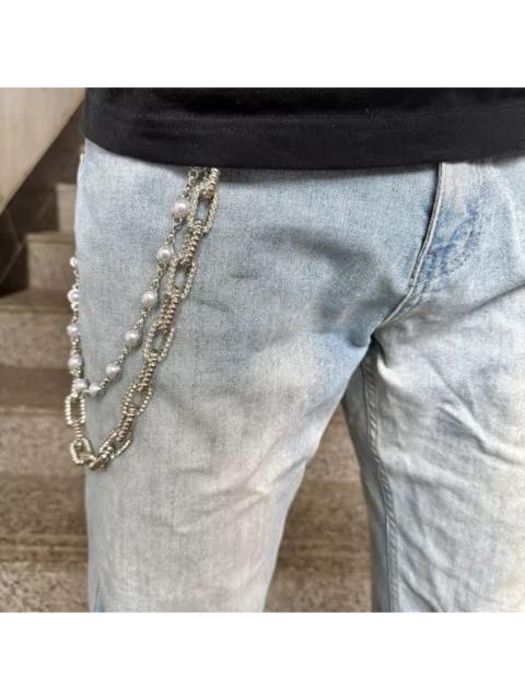 Other Designers Jewelry - Rhinestone Double Layer Pearl Wallet Chain, Belt Pants Chain