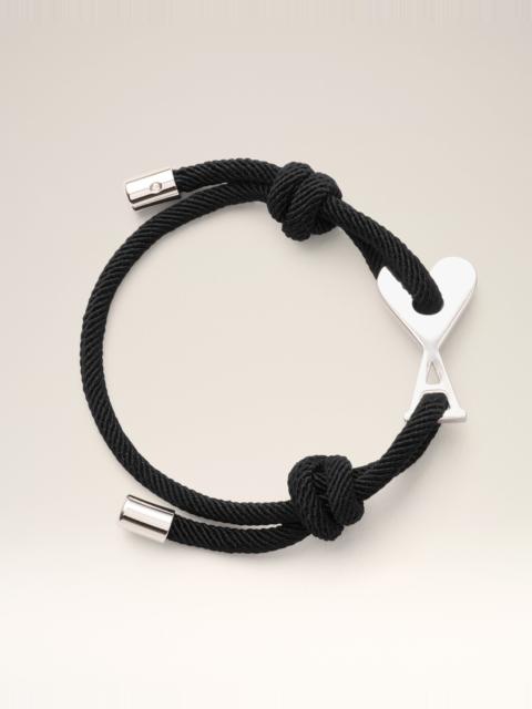 AMI Paris BLACK CORD SILVER BRASS AMI DE COEUR BRACELET