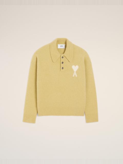 AMI Paris YELLOW ALPACA LONG  SLEEVES AMI DE COEUR POLO