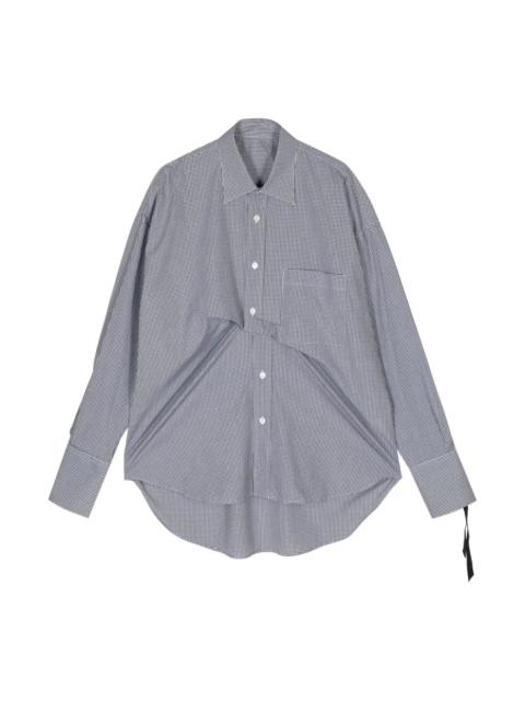 MARINA YEE CHECK-PRINT DRAPED COTTON SHIRT