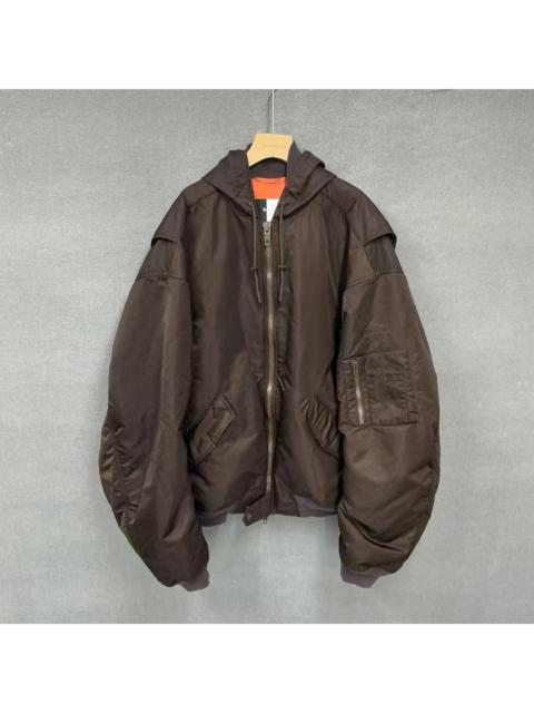 BALENCIAGA Balenciaga runway 3B embroidered wide-leg nylon hooded bomber jacket