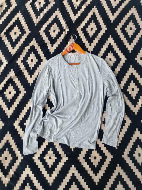 Burberry Burberry Grey Cotton Long Sleeve Henley Knight Embroidery