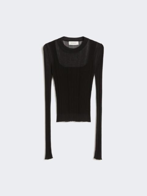 Sportmax Trompe l'oeil viscose jumper - black