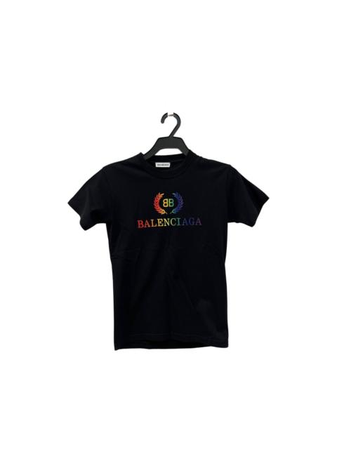 BALENCIAGA Rainbow bb embroidery logo tee