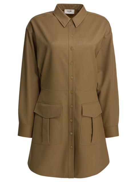 CELINE Celine Virgin Wool Dress Beige Women