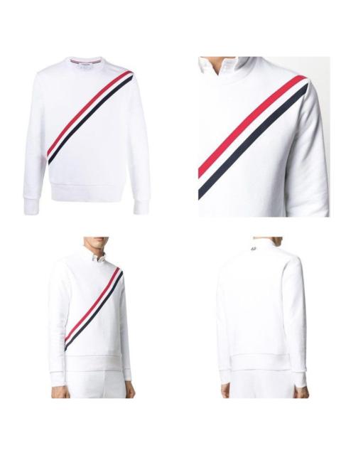 Thom Browne SS21 Diagonal Stripe Crew Neck Sweater