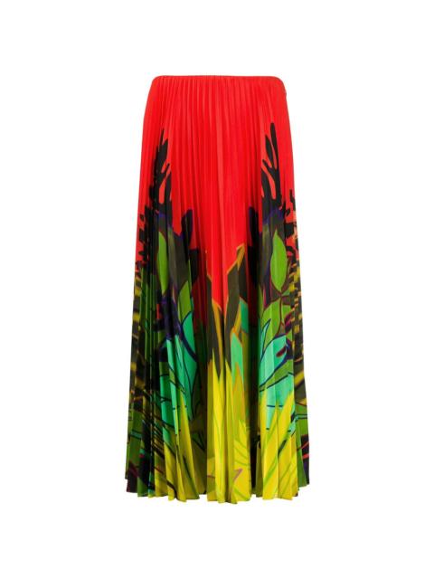 Valentino Valentino Garavani Mirrored Monkeys Forest Pleated Skirt