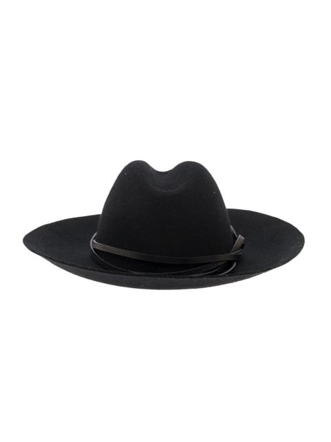 Golden Goose Golden Goose Women Black Hat With Applied Leather Belt In Felt For Women
