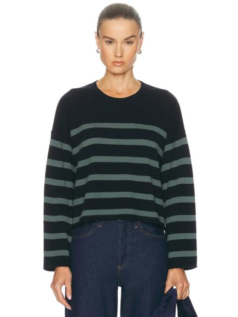 LESET Zoe Breton Stripe Crewneck Sweater