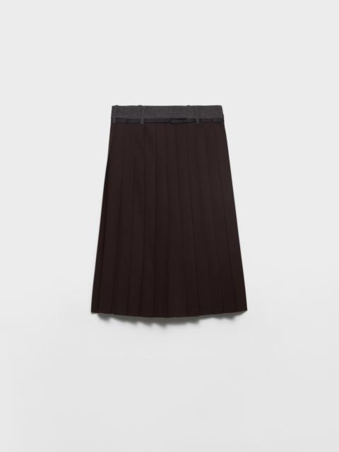 Prada Pleated rush stitch midi skirt