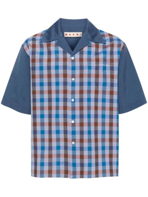 Marni gingham pattern bowling shirt