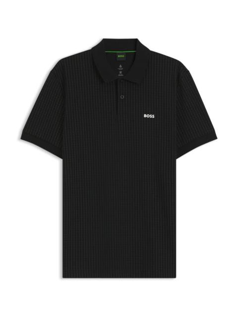 BOSS COTTON-PIQUÉ POLO SHIRT WITH ALL-OVER PRINT