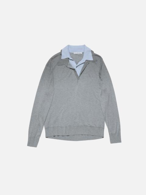 Acne Studios Layered silk jumper - Sky blue/light grey melange