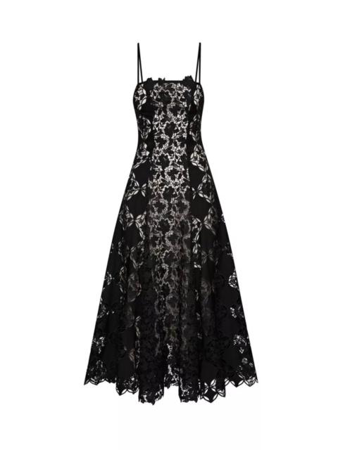 Oscar de la Renta Guipure Lace Midi Dress