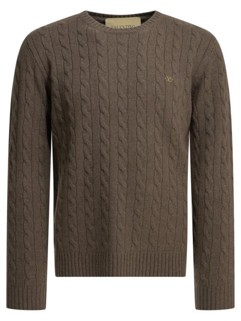 Valentino Valentino Vlogo Crew-neck Sweater Brown