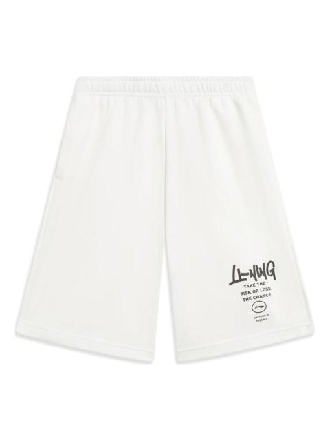 Li-Ning Li-Ning Anything Is Possible Graphic Straight Shorts 'White' AKST593-1