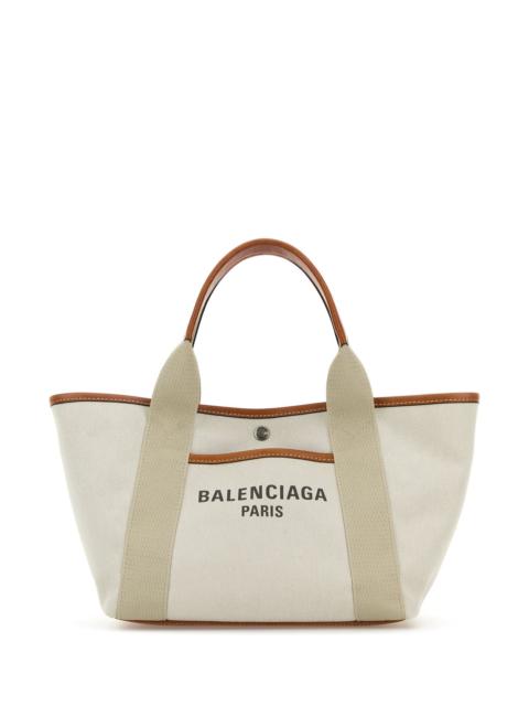BALENCIAGA Sand canvas small Biarritz shopping bag