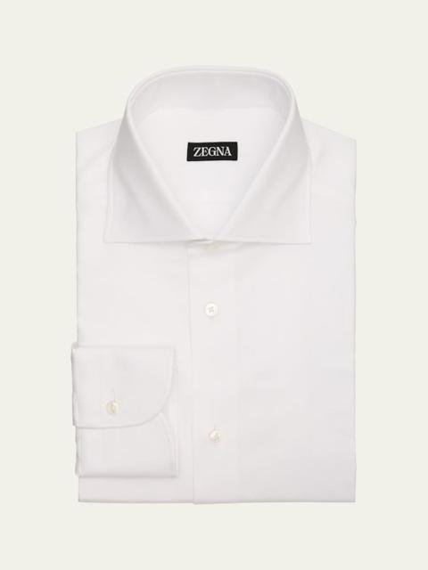 ZEGNA Men's Cotton Oxford Spread-Collar Dress Shirt