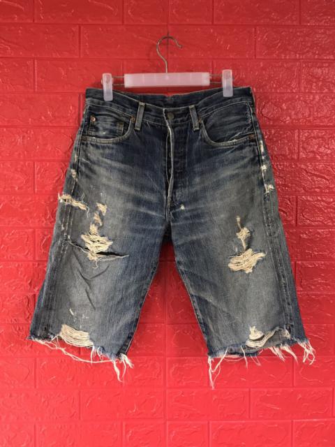 Vintage Levis 503 B Big E Selvedge Distressed Crop Jeans