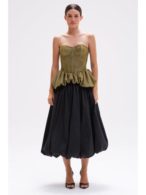 PatBO TAFFETA BLOOM BUBBLE MIDI SKIRT