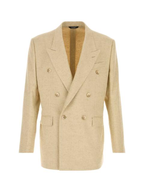 Dolce & Gabbana Dolce & Gabbana Men Sand Tweed Blazer