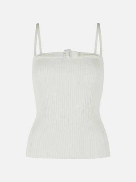 courrèges 'BUCKLE' TANK TOP IN WHITE VISCOSE BLEND