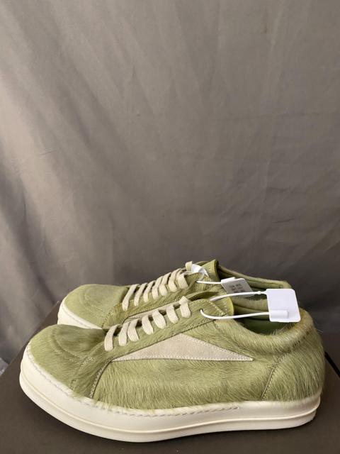 Rick Owens Rick Owens mainline green horsehair sneakers