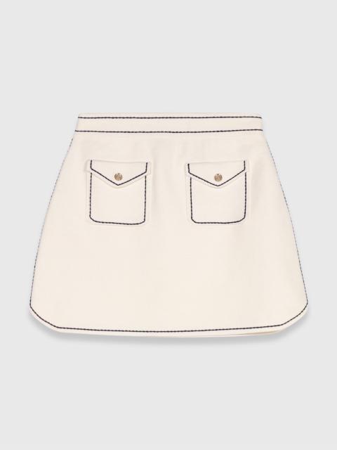 maje Mini topstitched knit skirt