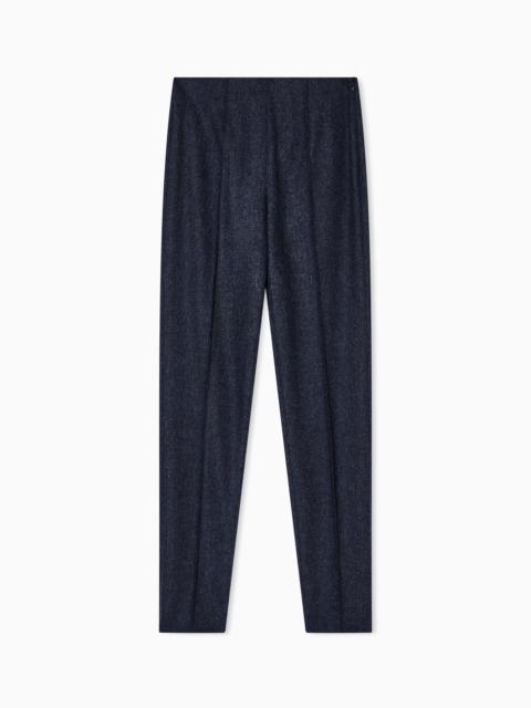 GIORGIO ARMANI STRAIGHT TROUSERS IN WOOL-AND-CASHMERE FLANNEL