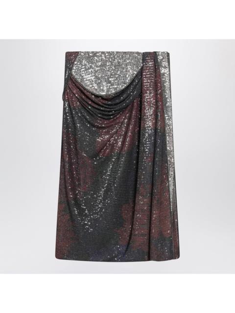 Maison Margiela Maison Margiela Printed Draped Sequin Maxi Skirt In Blue And Burgundy Women
