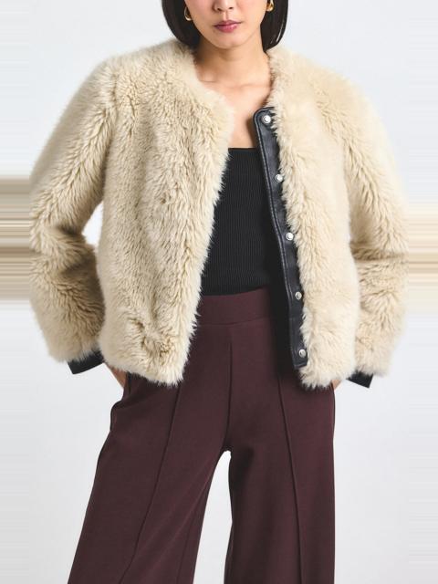 DEREK LAM 10 CROSBY Derek Lam 10 Crosby Emerise Plush Faux Fur Coat in Cream at Nordstrom