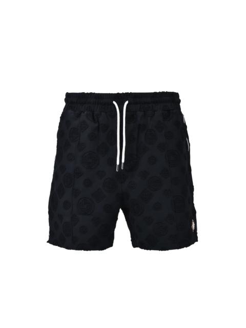 CASABLANCA TOWELLING MONOGRAM SHORT / BLK
