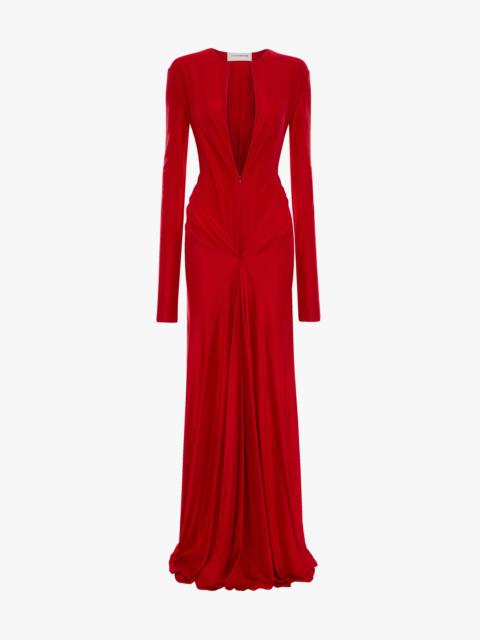 Victoria Beckham Cut-Out Gown In Cardinal Red