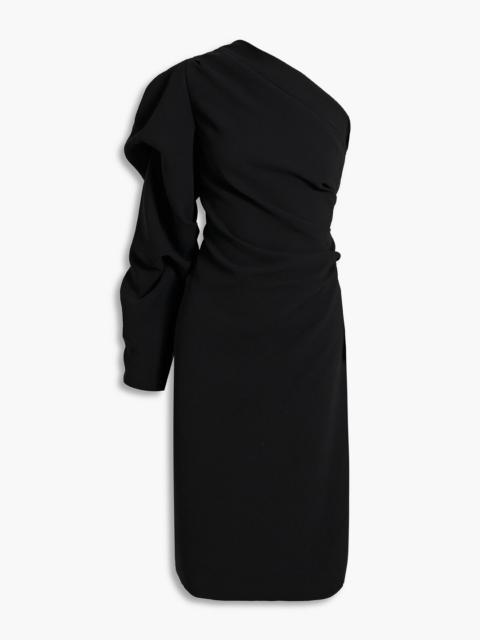 Dries Van Noten One-sleeve ruched crepe dress