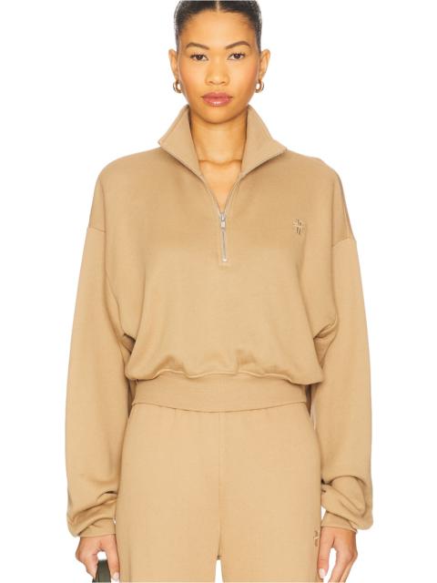 ÉTERNE Cropped Half Zip Sweatshirt
