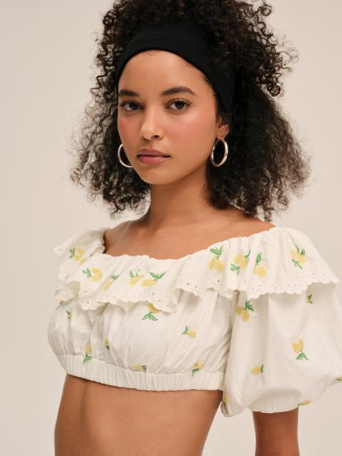 For Love & Lemons Lemon Spritz Crop Top