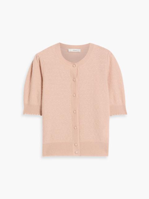 FRAME Pointelle-knit cashmere cardigan