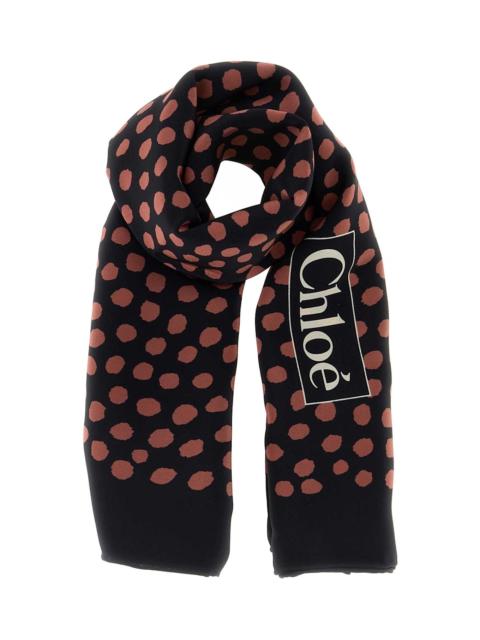 Chloé Printed Silk Chloã© Spotted Foulard