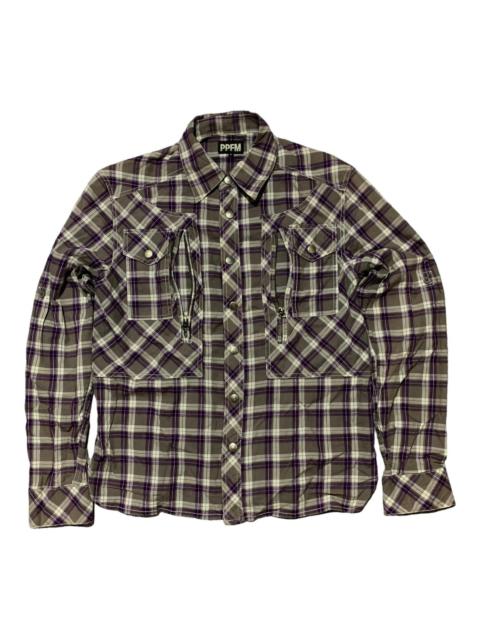 Other Designers Le Grande Bleu (L.G.B.) - PPFM Plaid Asymmetrical Longsleeve Shirt