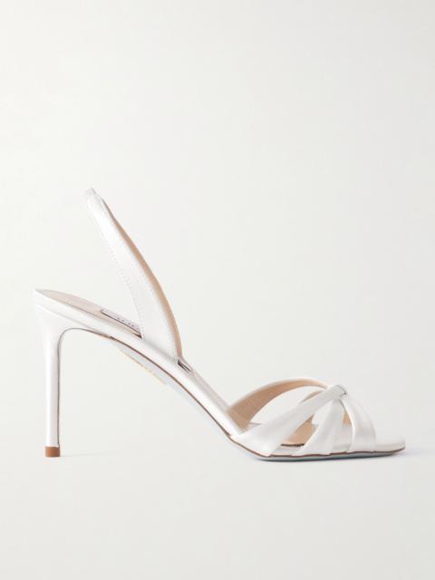 AQUAZZURA Tati 85 satin slingback sandals White