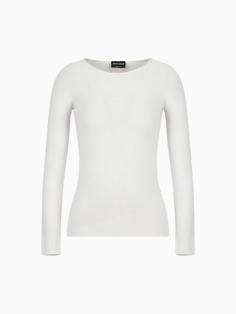GIORGIO ARMANI Links-stitch viscose long-sleeved jumper